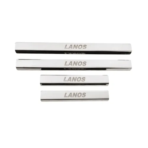 Накладки на пороги Carmos V3 (4 шт, нерж.) для Daewoo Lanos 1998-2017 рр