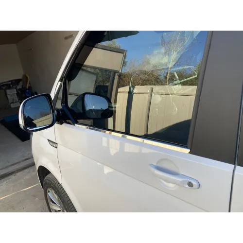 Окантовка вікон (2 шт., нерж) OmsaLine - Італійська нержавійка для Volkswagen T6 2015-2024 рр