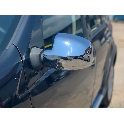 Накладки на дзеркала (2 шт) OmsaLine - Італійська нержавійка для Dacia Logan II 2013-2022 рр