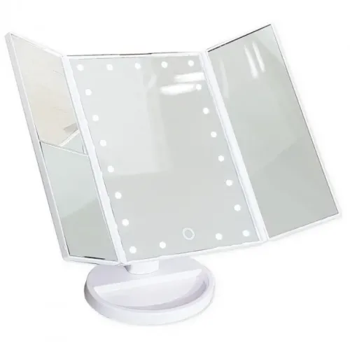 Потрійне косметичне дзеркало для макіяжу з підсвіткою LED Magnifying Mirror