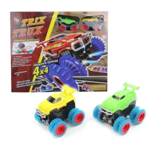 Дитяча гоночна траса Trix Trux Монстр Тракі + 2 машинки в комплекті Дитяча гоночна траса Trix Trux Монстр Тракі + 2 машинки в комплекті