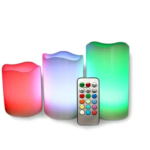 Комплект світлодіодних свічок Luma Candles LED свічка - нічник RGB з пультом керування, 3 шт.