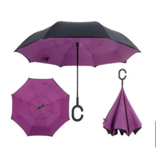 Зонтик одноцветный umbrella зонт наоборот ФИОЛЕТОВЫЙ PR2 Зонтик одноцветный umbrella зонт наоборот ФИОЛЕТОВЫЙ PR2