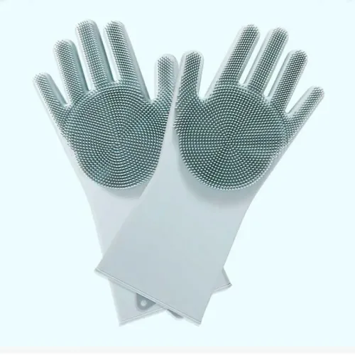 Силиконовые многофункциональные перчатки для мытья и чистки Magic Silicone Glov Серый PR3 Силиконовые многофункциональные перчатки для мытья и чистки Magic Silicone Glov Серый PR3