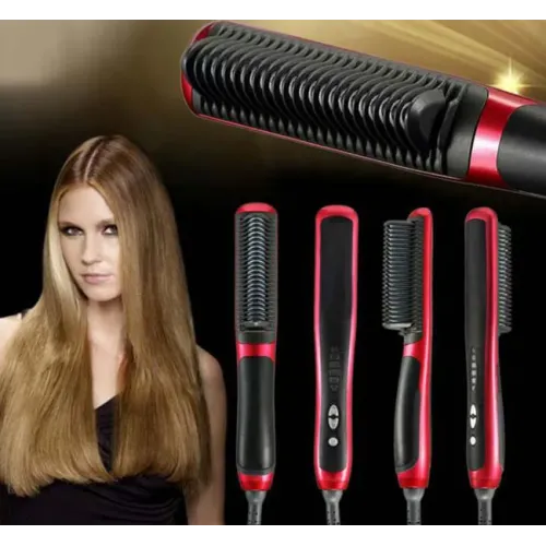 Гребінець-випрямляч для об'єму та розгладжування волосся Hair Straightener HQT-908 Щітка - праска для волосся 2 в 1
