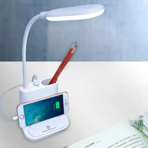 Настільна світлодіодна смарт-лампа 3в1 з вбудованим акумулятором та PowerBank