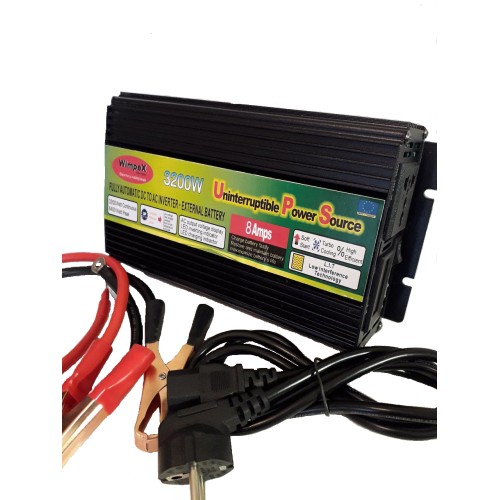 Автомобильный преобразователь напряжения Wimpex 12V-220V 3200W · Инвертор c зарядным от сети 220 8A Автомобильный преобразователь напряжения Wimpex 12V-220V 3200W · Инвертор c зарядным от сети 220 8A