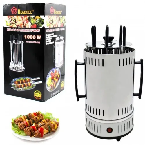 Электрошашлычница вертикальная Domotec BBQ MS-7782 ∙ Шашлычница электрическая 6 шампуров 1000W Белая Электрошашлычница вертикальная Domotec BBQ MS-7782 ∙ Шашлычница электрическая 6 шампуров 1000W Белая