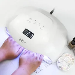 Большая лампа для маникюра UV+LED SUN 5 PRO 72W на две руки для полимеризации и сушки гель-лака, биогеля, шеллака Большая лампа для маникюра UV+LED SUN 5 PRO 72W на две руки для полимеризации и сушки гель-лака, биогеля, шеллака