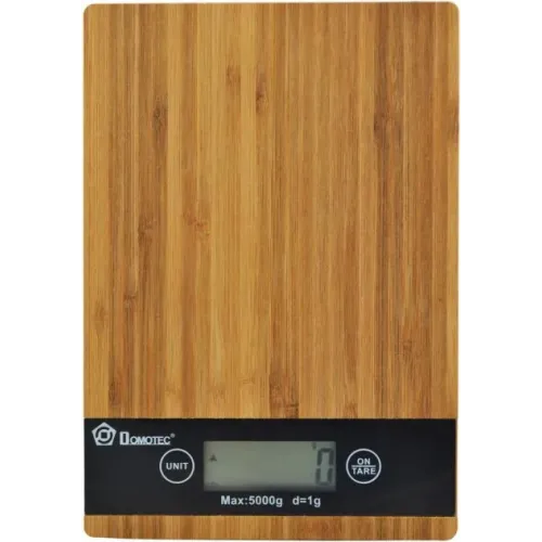 Ваги кухонні електронні Domotec MS-A Wood із сенсорним дисплеєм та платформою з дерева, до 5 кг Ваги кухонні електронні Domotec MS-A Wood із сенсорним дисплеєм та платформою з дерева, до 5 кг