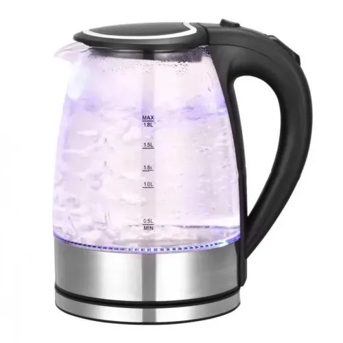 Електричний скляний чайник Goldteller MG-05 BLACK 1500W, 1.8 л
