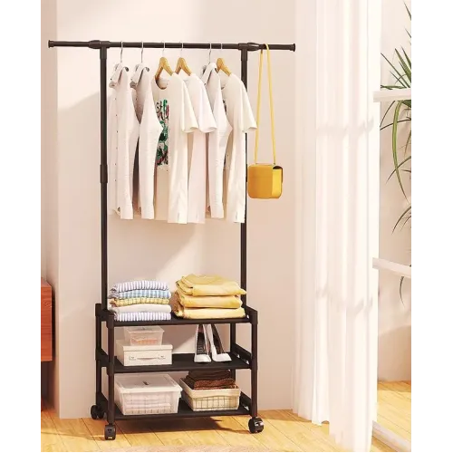Пересувна стійка - вішалка для одягу Multifunctional Integrated frame з полицями, на коліщатках