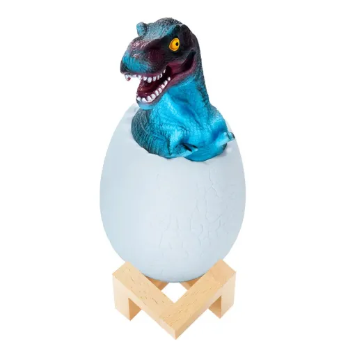 Нічник – світильник Динозаврик в яйці 3D Dinosaur White+RGB Настільна акумуляторна LED лампа з пультом ДУ Нічник – світильник Динозаврик в яйці 3D Dinosaur White+RGB Настільна акумуляторна LED лампа з пультом ДУ