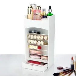Настільний органайзер Cosmake Lipstick And Nail Polish Organizer Міні-стелаж з поличками для помад, лаків та косметики Настільний органайзер Cosmake Lipstick And Nail Polish Organizer Міні-стелаж з поличками для помад, лаків та косметики