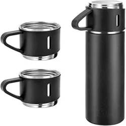 Вакуумний термос з нержавіючої сталі Vacuum Flask Set 500 мл із чашками в комплекті 3* 150 мл ∙ Подарунковий набір 3 в 1 Вакуумний термос з нержавіючої сталі Vacuum Flask Set 500 мл із чашками в комплекті 3* 150 мл ∙ Подарунковий набір 3 в 1