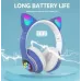 Дитячі бездротові навушники Bluetooth з LED котячими вушками котика Cat 28