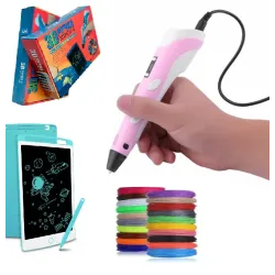 3D Pen-6 Великий набір для творчості 3Д ручка з LCD дисплеєм, графічний планшет, 100 м пластику та трафарети в комплекті