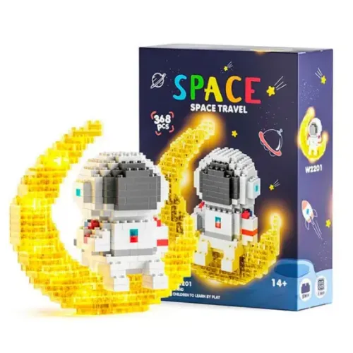Міні конструктор Space Travel Астронавт на Місяці з LED підсвічуванням та вбудованим акумулятором, 368 деталей
