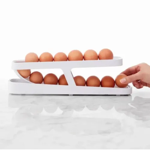 Контейнер для яєць Egg Pan · Дворівневий органайзер – підставка для зберігання яєць у холодильнику