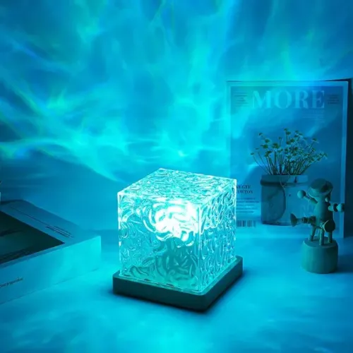 Настільний світильник RGB з проекцією хвилі · Світлодіодний USB нічник Ефект Води з пультом ДУ Настільний світильник RGB з проекцією хвилі · Світлодіодний USB нічник Ефект Води з пультом ДУ