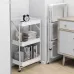 Металева етажерка на коліщатках Sliding shelf 2011 • Пересувна складна стійка з трьома полицями для аксесуарів Металева етажерка на коліщатках Sliding shelf 2011 • Пересувна складна стійка з трьома полицями для аксесуарів