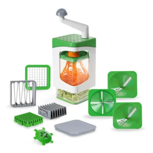 Ручна овочерізка з контейнером Genius Nicer Dicer Кухонний слайсер - терка з насадками 7 в 1 Ручна овочерізка з контейнером Genius Nicer Dicer Кухонний слайсер - терка з насадками 7 в 1