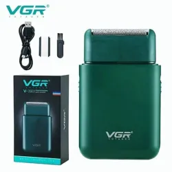 Акумуляторна міні електробритва для чоловіків VGR V 390 Green • Професійний шейвер з тримером для сухого та вологого гоління Акумуляторна міні електробритва для чоловіків VGR V 390 Green • Професійний шейвер з тримером для сухого та вологого гоління