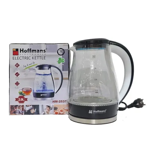 Електрочайник Hoffmans скло 2,0L HM-2537 • Скляний електрочайник дисковий 2000W