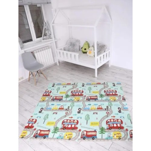 Дитячий розвиваючий складний термокилимок 200*180 см Folding baby mat Ігровий килимок для дітей (Автобус)
