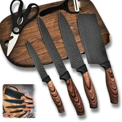 Набір кухонних ножів 4 шт + ножиці та овочечистка Kitchen utensils HA-177 ∙ Кухонний набір ножів HA-177 Набір кухонних ножів 4 шт + ножиці та овочечистка Kitchen utensils HA-177 ∙ Кухонний набір ножів HA-177