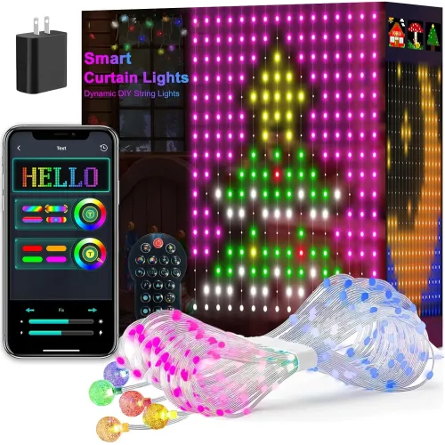 Гірлянда Smart-штора SFK-08 святкова LED-гірлянда для дому ∙ Світлодіодна штора з додатком SFK-08 20 ниток по 20 LED Гірлянда Smart-штора SFK-08 святкова LED-гірлянда для дому ∙ Світлодіодна штора з додатком SFK-08 20 ниток по 20 LED