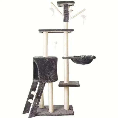 Ігровий комплекс для котів з кігтеточкою і будиночком Pet Hobby MT05-1 ∙ Кігтеточка будиночок дряпка для кота MT05-1