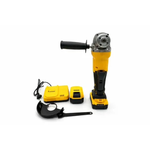 Акумуляторна болгарка 24V з 2 акумуляторами YELLOW • Кутова шліфувальна машина бездротова для різання, шліфування та зачищення