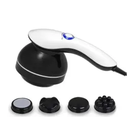 Антицелюлітний масажер Body Massage з 4 насадками • Ручний вібромасажер для тіла, рук, ніг, спини та стегон