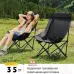 Складний туристичний стілець MA560black 45×93×58 см чорний до 100 кг • Крісло для пікніка, риболовлі, кемпінгу та відпочинку на природі