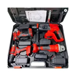 Акумуляторний набір електроінструмента MA754 4 в 1 24V з 2 АКБ 1300 mAh RED • Універсальний комплект MA754 шуруповерт, гайковерт, перфоратор і кутова шліфмашина для дому, гаража та ремонту Акумуляторний набір електроінструмента MA754 4 в 1 24V з 2 АКБ 1300 mAh RED • Універсальний комплект MA754 шуруповерт, гайковерт, перфоратор і кутова шліфмашина для дому, гаража та ремонту