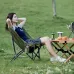 Складаний туристичний стілець 10851 темно-зелений 64×62×74 см до 140 кг • Кемпінговий стілець 10851 для риболовлі, пікніка, походу, дачі та відпочинку на природі