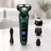 Електробритва 4 в 1 Shaver 9D зелена • Чоловіча акумуляторна роторна бритва з тримером, насадкою для носа, щіткою для обличчя та LCD-дисплеєм Електробритва 4 в 1 Shaver 9D зелена • Чоловіча акумуляторна роторна бритва з тримером, насадкою для носа, щіткою для обличчя та LCD-дисплеєм