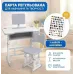 Дитяча регульована парта 26X-155 зі стільцем для школяра, сіра • Зростаюча парта-трансформер 26X-155 з похилою стільницею, органайзером і підставкою для книг Дитяча регульована парта 26X-155 зі стільцем для школяра, сіра • Зростаюча парта-трансформер 26X-155 з похилою стільницею, органайзером і підставкою для книг