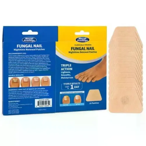 Пластирі від грибка нігтів Royal Prestige Fungal Nail 16 шт для нічного догляду • Протигрибкові пластирі Royal Prestige Fungal Nail з толнафтатом 1% для нігтів ніг Пластирі від грибка нігтів Royal Prestige Fungal Nail 16 шт для нічного догляду • Протигрибкові пластирі Royal Prestige Fungal Nail з толнафтатом 1% для нігтів ніг