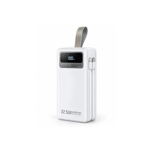 Білий Power Bank Aroimac ORA503 40000 mAh • Портативний зарядний пристрій Aroimac ORA503 зі швидкою зарядкою 22,5W Fast Charge QC3.0, 4 USB виходи та LED дисплеєм