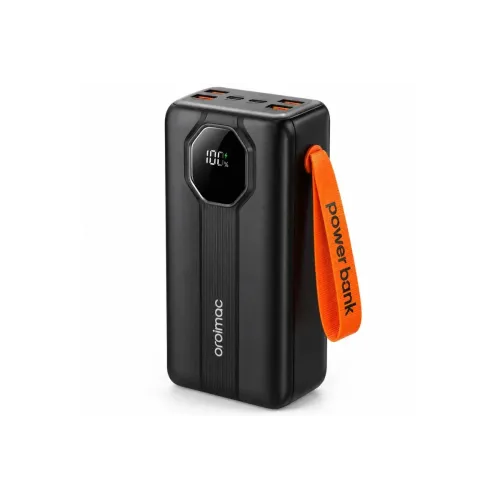 Power Bank Aroimac VP318 30000 mAh Black • Зовнішній акумулятор Aroimac VP318 Super Slim зі швидкою зарядкою 22,5W, LED дисплеєм, 4 USB виходами та вбудованими кабелями