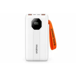 Power Bank Aroimac VP318 30000 mAh White • Зовнішній акумулятор Aroimac VP318 Super Slim зі швидкою зарядкою 22,5W, LED дисплеєм, 4 USB виходами та вбудованими кабелями