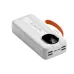 Power Bank Aroimac VP318 30000 mAh White • Зовнішній акумулятор Aroimac VP318 Super Slim зі швидкою зарядкою 22,5W, LED дисплеєм, 4 USB виходами та вбудованими кабелями