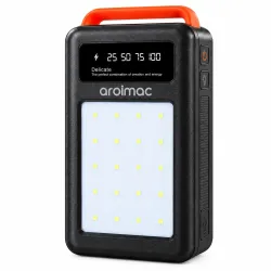 Power Bank Aroimac 69-88 100000 mAh чорний • Зовнішній акумулятор Aroimac 69-88 100000 mAh з LED-ліхтарем і цифровим індикатором