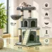 Ігровий комплекс APOLLO-4 48×48×105 см сірий • Будиночок-кігтеточка APOLLO-4 для котів з гамаком, лежанкою та площадками