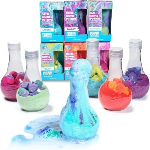 Бомбочки для ванни Tub Works 26X-309 6 шт. • Дитячий набір Tub Works Kids Bath Bomb Magic Potion 26X-309 із шипучими зіллями, кольоровою піною та бульбашками для гри під час купання Бомбочки для ванни Tub Works 26X-309 6 шт. • Дитячий набір Tub Works Kids Bath Bomb Magic Potion 26X-309 із шипучими зіллями, кольоровою піною та бульбашками для гри під час купання
