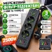 Мережевий подовжувач 26X-363 з USB і Type-C • Електричний мережевий фільтр-подовжувач 26X-363 на 3 розетки 220V з кабелем 3 м і вимикачем для дому та офісу чорний