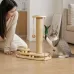 Комплекс-кігтеточка для котів KAT-02, 38×19×41,5 см • вертикальний стовп із канату, 2 м’ячики на підвісі, пір’я і доріжка з кулькою для гри вдома
