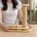 Комплекс-кігтеточка для котів KAT-02, 38×19×41,5 см • вертикальний стовп із канату, 2 м’ячики на підвісі, пір’я і доріжка з кулькою для гри вдома